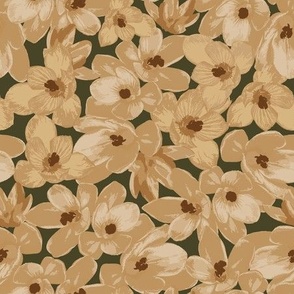 Early Crocus Floral Beige/Green Small
