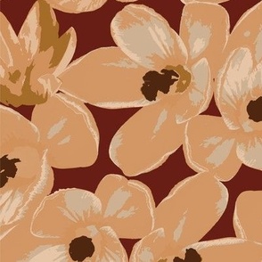 Early Crocus Floral Beige/Red