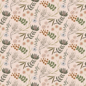 Floral Wilderness in Blush | 6" Repeat