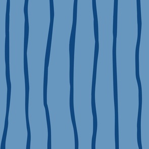 Hand drawn stripes on blue - l