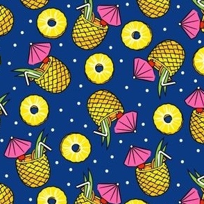 Pineapple Cocktails - dark blue - summer - LAD22