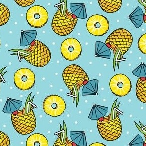 Pineapple Cocktails - blue - summer - LAD22