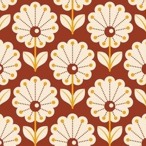 0700 - retro flowers, caramel