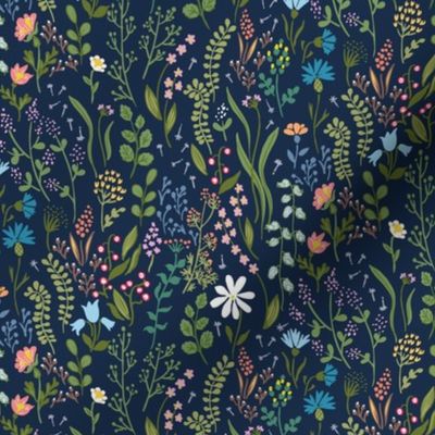 Wild Grasses navy small