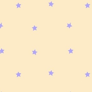 Lilac stars on butter yellow 