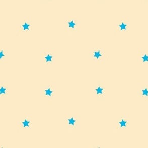 Turquoise stars on butter yellow