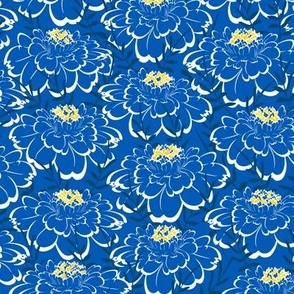  Blue flowers on a blue background