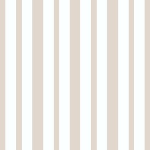 Vertical Stripes Offwhite on Taupe