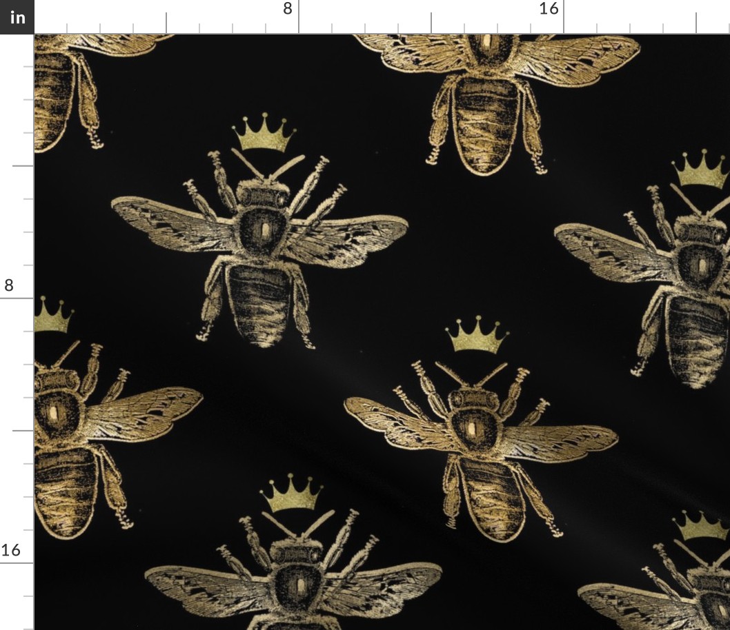 queen bee on black