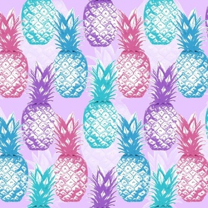 Tropical Pineapple - Purple Large Scale