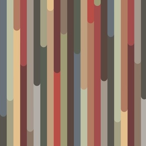 retro rounded stripes - earthy colors - geometric earthy wallpaper