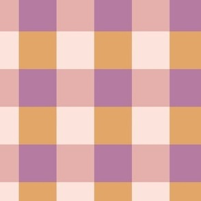 Picknick Plaid / medium scale / yellow purple soft pink geometric simple pattern