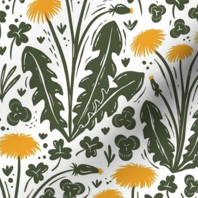 Dandelions and clover - medium 