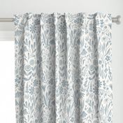 Wildflowers - blue/grey and cream - medium 