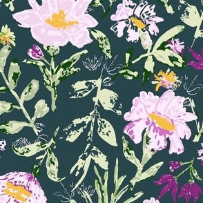 Watercolour_vintage_floral_dark_green_BIG