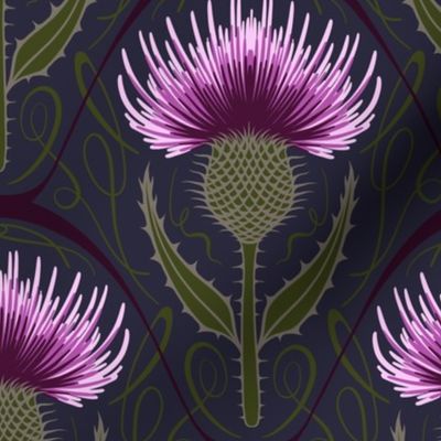 Art Nouveau Scottish Thistle, Large Scale