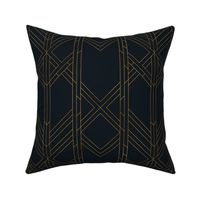 ART DECO TREILLAGE - GOLD FOIL EFFECT ON DEEP BLACK