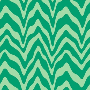 Wavy Lines Mint and Kelly Green