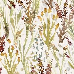 Watercolor Weeds and Wildflowers - Large Scale - Botanical Natural Field