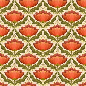 Diamond Floral Pattern Red (original)