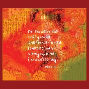 The water I give, scripture art, wall hanging, mini-quilt