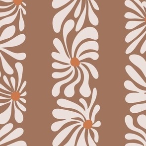 lazy daisy lei - Chocolate and terracotta - - 2 inch wide