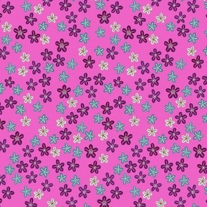 Ditsy Flowers - Pink and Purple