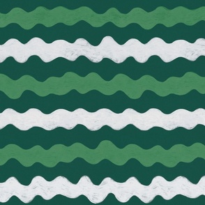 Wiggly Stripes - Dark Green and Green
