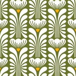 0827 - abstract tulips, sage green