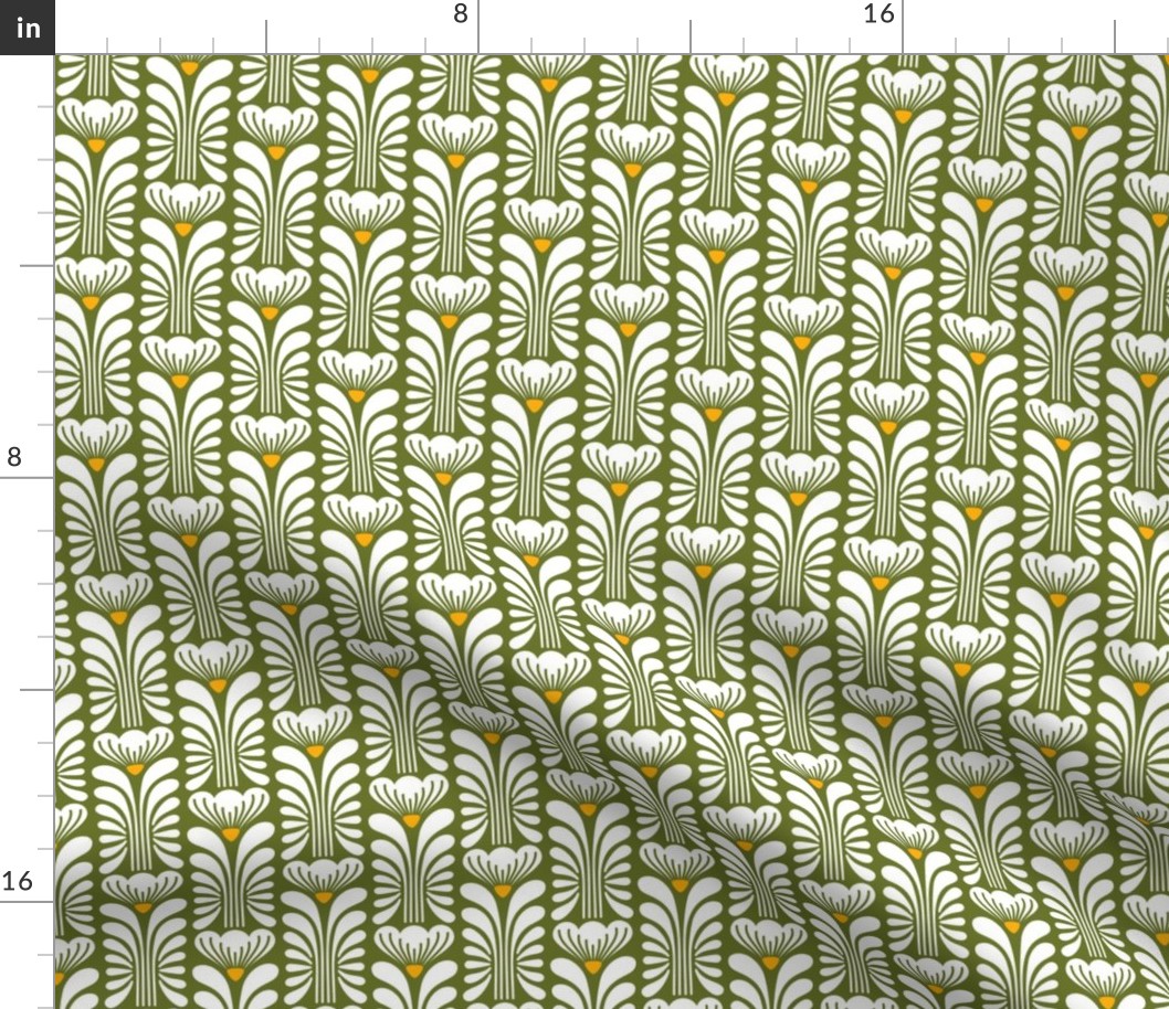 0827 - abstract tulips, sage green