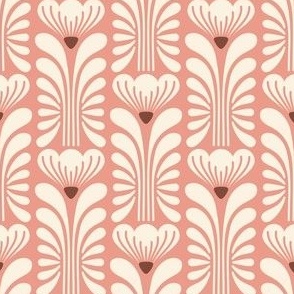 0828 - abstract tulips, coral pink