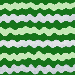 Wiggly Stripes - Grass Green and Mint