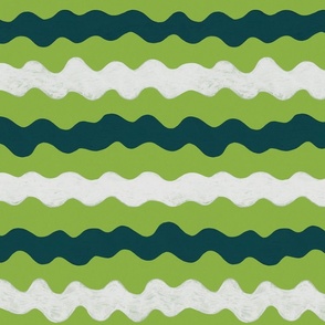 Wiggly Stripes - Dark Green and Apple Green