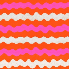 Wiggly Stripes - Pink and Orange