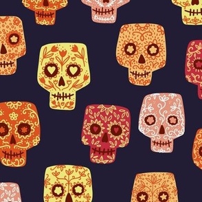 Mexican Day of the Dead Sugar Skulls Dark