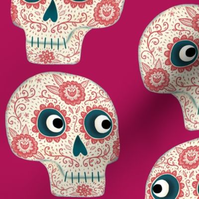 Day of the Dead Sugar Skull Mexican Pink