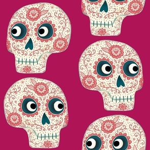 Day of the Dead Sugar Skull Mexican Pink