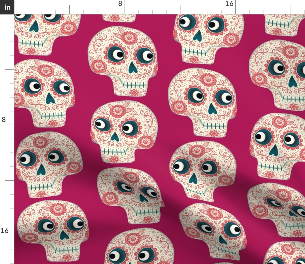 Day of the Dead Sugar Skull Mexican Pink