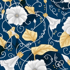 Bind Weed in  Navy and Gold - Large Scale