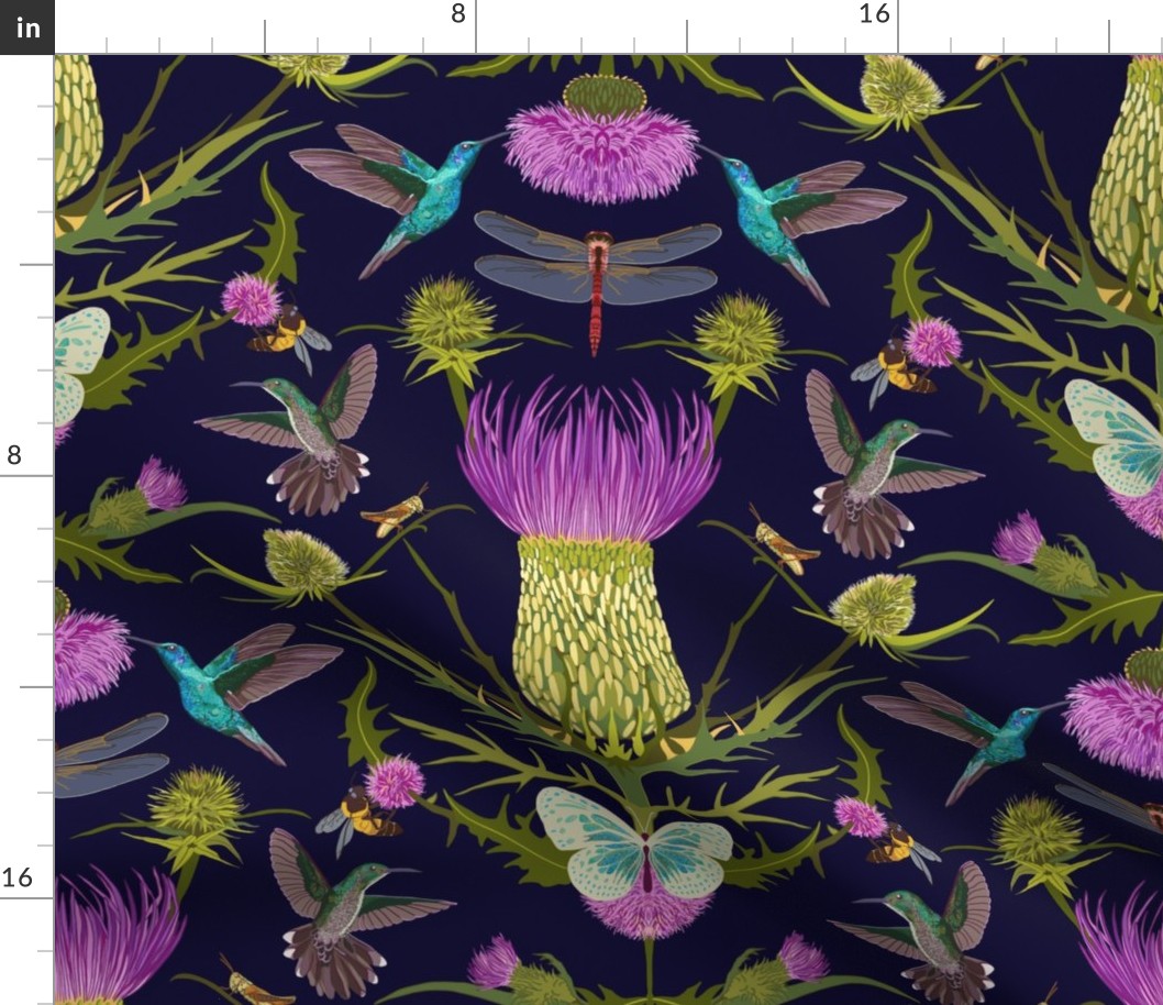 Irresistible Thistle in Navy