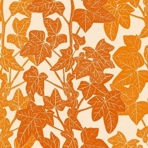 Textured Climbing English Ivy retro orange L