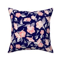  Hibiscus Floral Diagonal  Small Medium