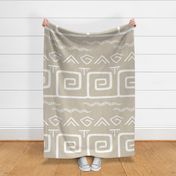 Jumbo Tribal Geometric White and Sand Pastel