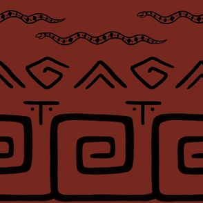 Large Brazilian Tribal Red and black