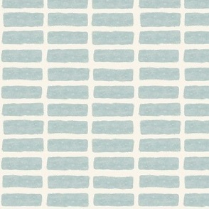 (small scale) block print tile - dusty blue/cream geo home decor - LAD22