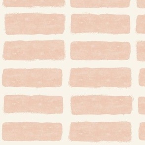 block print tile - pink/cream geo home decor - LAD22