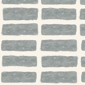 block print tile -  grey blue/cream geo home decor - LAD22