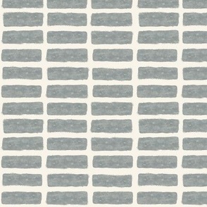 (small scale) block print tile -  grey blue geo home decor - LAD22