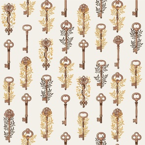 Secret Garden Vintage Keys - Gold Medium