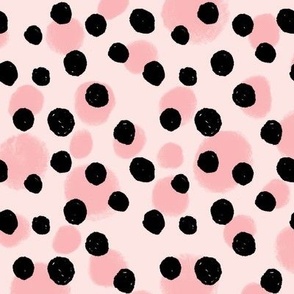 Pink Black Light Pink Dot Pattern Fabric Modern Dots